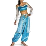 Nya kvinnor Aladdin Alibaba Jasmine Cosplay Kostym Princess Fancy Dress Outfit Sky Blue S