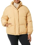 Amazon Essentials Women's Relaxed Fit Mock-Neck Short Puffer Jacket (Available in Plus Size) (Previously Daily Ritual), Light Camel, XXL Plus