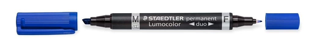 Staedtler Lumocolor Permanent Marker Pens Pack of 10 DUOS Blue