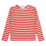 The New Siblings GOTS Fro Uni Rib Tee Poppy Red Striped | Röd | 80 cm