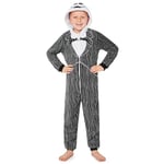 Disney Combinaison Pyjama Enfant Fille Pyjama Stitch Surpyjama Grenouillère en Polaire Fille Onesie Enfant Ado 2-15 Ans (Noir Jack Skellington, 13-14 Ans)