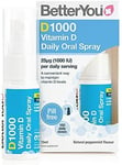 BetterYou D1000 Vitamin D Daily Oral Spray | 1000 IU (25UG) of Vitamin D3 (Chol