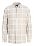 JACK & JONES Men's Jorjoshua Check Shirt Ls, Crockery, S