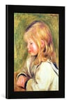 Kunst für Alle 'Image encadrée de Pierre Auguste Renoir The Child in A White T-Shirt Reading, 1905, d'art dans Le Cadre de Haute qualité Photos Fait Main, 30 x 40 cm, Noir Mat