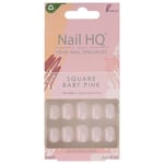 Nail HQ Salon False Nails - Square Baby Pink - 24 Nails with Glue Included