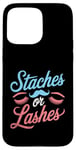 Coque pour iPhone 15 Pro Max Staches Or Lashes Genre Reveal Future Parent Dad Mom