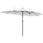 Parasoll Med Led Solar 4,5 M Dubbelparasoll Trädgårdsparasoll Market Paraply Patio Paraply Oval Black + Creme White