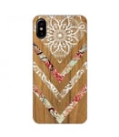 Coque Iphone XS MAX Effet Bois Marbre Fleur dentelle Blanc Chic