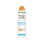 Garnier Ambre Solaire SPF 50+ Sensitive Advanced Dry Mist Sun Cream Spray, Wa...