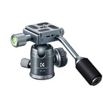 K&F Concept Professional 26mm Metal Tripod Ball Head with Handle, 360 Degree Rotating Panoramic with 1/4 inch Quick Release Plate-Silver