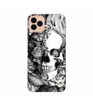 Coque Iphone 11 PRO Mort 35 noir rose fleur