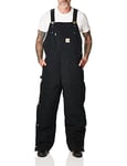 Carhartt Men's Loose Fit Firm Duck Insulated Bib Overall, Black, X-Large