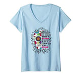 Womens I Am The Storm Sugar Skull Womens Motivational Quote V-Neck T-Shirt