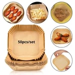 50Pcs/Set Air Fryer Disposable Paper Parchment Wood Pulp Steamer Cheesecake Air