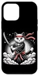 Coque pour iPhone 12 mini Chat Ninja Guerrier japonais