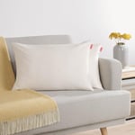 Blumtal Lot de 2 Housses de Coussins 40x60 Blanc - Housses de Coussins en Chenille douillettes avec Fermeture éclair cachée, certifiée Oekotex, pour Coussins de décoration et de canapé