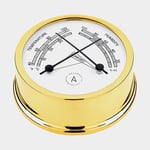 Autonautic Hygrometer & termometer Atlantic TH95D, Ø70/95 mm, guldpläterad mässing