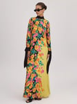 FLORERE Printed Tie Cuff Maxi Dress, Multi