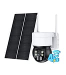 Ankway Camera Surveillance WiFi Exterieure sans Fil, Camera Surveillance Wifi avec Panneau Solaire, Camera Exterieur, 2,4GHz WLAN, Alerte Instantanée PIR, Sirène, Vision Nocturne, Audio Bidirectionnel