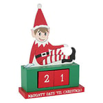 eBuyGB Elf Wooden Advent Calendar - Christmas Xmas Reusable Diy Countdown, Wood, Elf Countdown