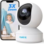 5MP PTZ Camera Surveillance WiFi Interieur 2,4/5GHz,Audio Bidirectionnel,Zoom Optique 3X,D?tection de Mouvement & Alertes,Vision Nocturne,Acc?s ? Distance,Stockage en Ligne,E1 Zoom