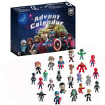 Disney Marvel Avengers Adventskalender Box Anime Figur Iron Man Spider-Man Hulk Leksaksmodeller Dekorera Julgåvor För Barn APRICOT