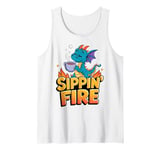 Sippin’ Fire Cute Dragon Tea Lover Tank Top