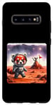 Coque pour Galaxy S10+ Red Panda Astronaute Exploring Planet. Alien Rock Space