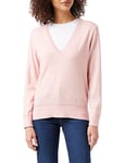 GANT Women's Light Cotton V-Neck Pullover Sweater, Bright Red, XS