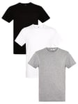 Everyday Essentials 3 Pack Crew T-Shirt - Black/White/Grey, Multi, Size 5Xl, Men