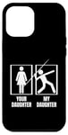 Coque pour iPhone 15 Plus Votre fille, ma fille, fier papa, maman, lancer du javelot