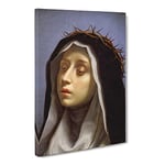 Carlo Dolci St. Catherine Of Siena Classic Painting Canvas Wall Art Print Ready to Hang, Framed Picture for Living Room Bedroom Home Office Décor, 20x14 Inch (50x35 cm)