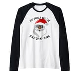 You Should See The Size Of My Sack Men's Adult Christmas Raglan Baseball Tee