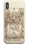 The Lovers Tarot Card Cream Slim Phone Case for iPhone Xs TPU Protective Light Strong Cover with Psychic Astrology Fortune Occult Magic