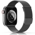 Apple Watch-armband 44 mm 45 mm 42 mm 49 mm, justerbart ersättningsband med dubbla magneter för iWatch Ultra/Ultra 2, Series 9 8 7 6 5 4 3 2 1 SE, svart 44mm 45mm 42mm 49mm