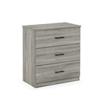 Furinno Tidur Conception Simple Commode, Bois d'ingénierie, Chêne Français Gris, 40,1P x 69,9l x 78,8H cm (3 Tiroirs)