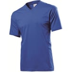 Stedman Classic V-Neck Men T-shirt Royalblå bomull Large Herre