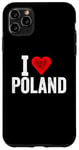 iPhone 11 Pro Max Funny Design Retro I Love Poland with a Red Heart Case