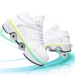 JYHGX Roller Skates for Girls/women Invisible Pulley Shoes Outdoor Sports Deformation Shoes with 7 Colors Led Rechargeable for Beginners Boys and Girls