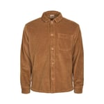 Knowledge Cotton Apparel Stretched 8-wales Corduroy Overshirt - GOTS/Vegan Brun