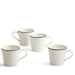 Royal Doulton Mugs, Stoneware, Designed to Mix & Match, Gordon Ramsay Maze Mug 400ml/13.5flo,z Denim Line, Set of 4, Blue