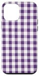 iPhone 12 mini Purple White Checkered Plaid Flannel Gingham Pattern Checker Case