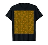 Climbing Vine Leaves In Burned Orange On Brown T-Shirt