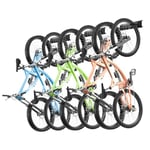 VEVOR Support de rangement pour vélo, 1219,2 mm, 6 portes-vélo et 3 crochets pour casques, organisateur de maison et de garage, charge 136 kg, support mural réglable pour différentes tailles de vélo