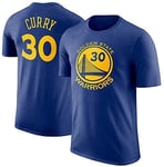 DHFDHD Basketball Jersey Summer Warrior Round Neck Casual T-Shirt Basketball Sportswear T-Shirt Tops 30 Curry Jerseys (Color : Blue, Size : XX-Large)