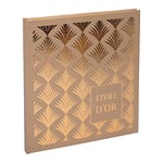 Exacompta - Ref. 9522E - 1 Palmyre guest book - Square format 21 x 19 cm - Gold edge with title - Pink gold marking - 140 plain white pages - Visual: Nude palm tree