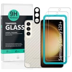 Ibywind Protecteur d'écran pour Samsung Galaxy S23+ 5G/Samsung Galaxy S23 Plus 5G(6.6),avec 2 pièces en verre trempé,1 protection d'objectif d'appareil photo,1 film en fibre de carbone[pas de bulles]