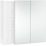 Armoire Murale Salle de Bain à 2 Portes Miroir avec Étagères Réglables Moderne