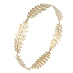 Grekiskt bladguld pannband gudinna pannband guldblad gren krona bröllopshuvud för kvinnor flickor brud (gyllene)