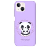 Coque violet Iphone 14 panda maman personnalisee